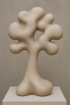 Arbre aux formes biomorphiques et courbes douces, style Jean Arp