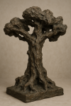 Arbre sculpté à la manière de Rodin, avec des textures brutes
