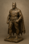 Batman représenté comme une sculpture en bronze, style Rembrandt Bugatti