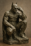 Batman sculpté dans un style brut et expressif façon Rodin