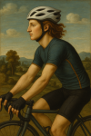 Cycliste moderne traité à la manière de Botticelli