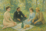 Le Déjeuner sur l'herbe réinterprété dans le style de Berthe Morisot