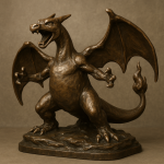 Dracaufeu musclé sculpté dans le style de bronze réaliste d'Antoine-Louis Barye