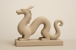 Dragon chinois stylisé en sculpture minimaliste, style François Pompon