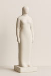 Sculpture minimaliste d’une femme debout, style François Pompon