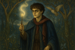 Harry Potter dans une scène mystique inspirée du style préraphaélite