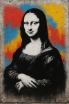 Mona Lisa peinte au pochoir sur un mur, style Banksy