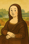 La Joconde revisitée dans le style de Jean de Brunhoff