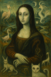 La Joconde revisitée en style mystique façon Leonora Carrington