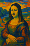 La Joconde revisitée dans le style post-impressionniste de Gauguin