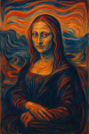 Mona Lisa dans le style expressionniste d'Edvard Munch