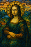 Mona Lisa dans un style vitrail Tiffany