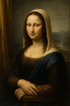 La Joconde réinterprétée dans un intérieur lumineux à la Vermeer