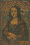 La Joconde revisitée avec des motifs obsessionnels dans le style d'Adolf Wölfli