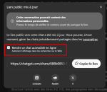 Création d'un lien de partage public d'une conversation ChatGPT