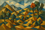 Paysage cubiste inspiré de Picasso