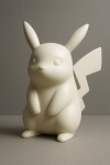Pikachu représenté comme une sculpture lisse et stylisée, style François Pompon
