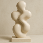 Buste abstrait aux formes organiques douces, dans le style de Jean Arp
