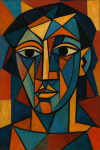 Portrait abstrait dans le style cubiste de Pablo Picasso