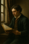 Portrait d'un homme lisant une lettre, éclairé par la fenêtre, dans le style de Vermeer
