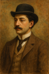 Portrait réaliste d’un homme, style Gustave Moïse