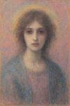 Portrait mystique dans le style pastel d'Odilon Redon