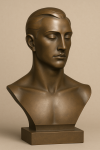 Buste stylisé en bronze d'un homme, style Armand Petersen