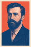 Portrait d’un homme barbu en style risographie