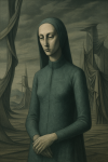Portrait d’une femme dans le style de Kay Sage