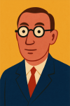 Portrait d’un homme stylisé en aplats de couleurs