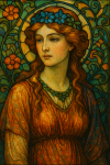 Portrait d'une femme dans le style de Louis Comfort Tiffany