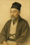Portrait d'un lettré japonais dans le style nanga de Taikan Yokoyama