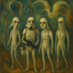 Stormtroopers dans un univers surréaliste inspiré de Leonora Carrington